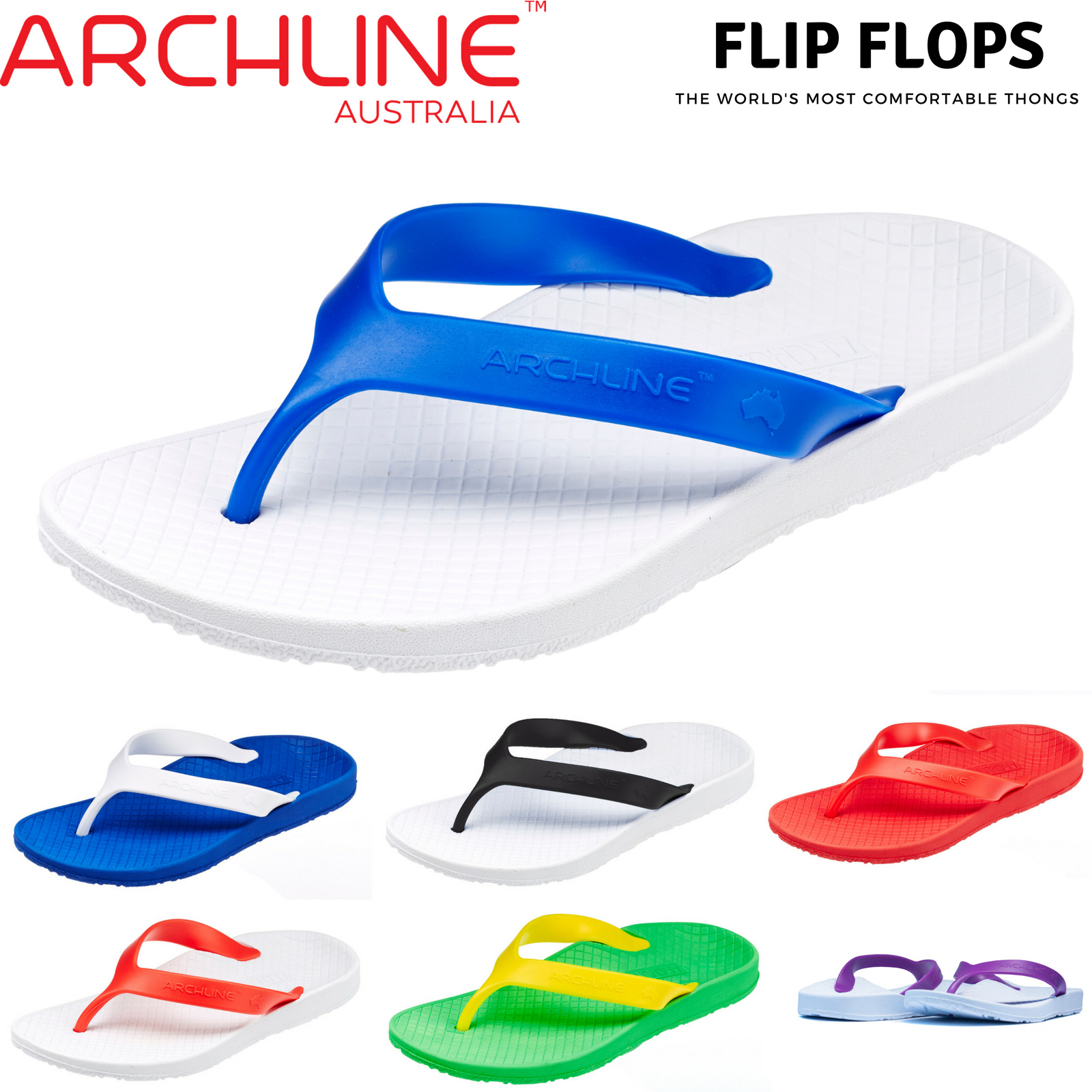 ARCHLINE Flip Flops Orthotic Thongs Arch Support Shoes Footwear-1