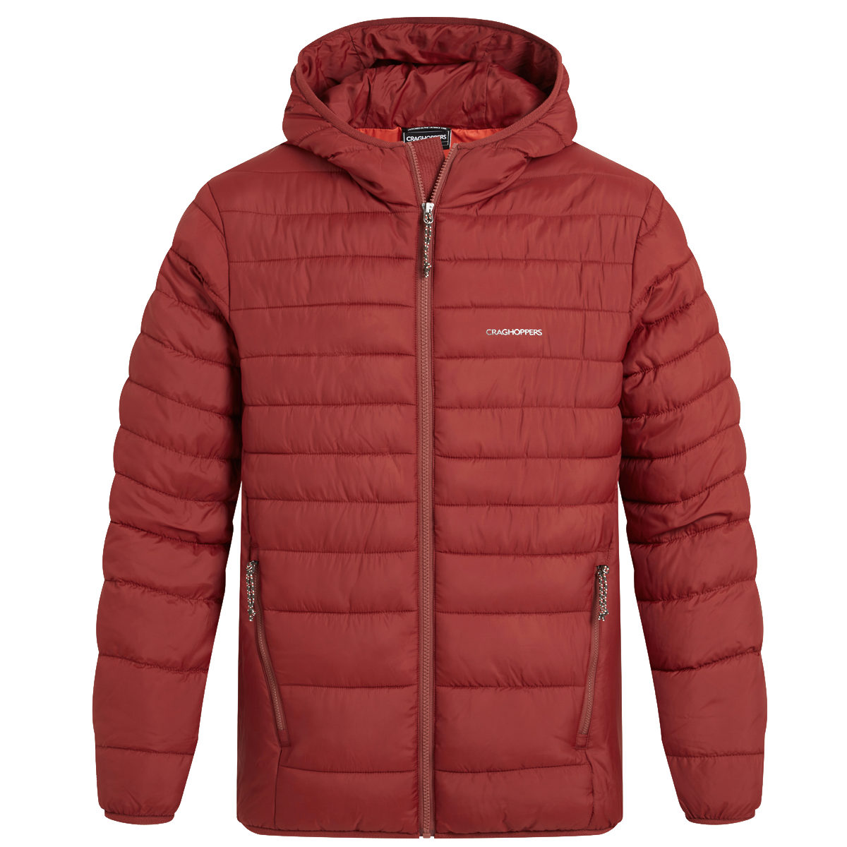 Craghoppers Mens Puffer Jacket Compresslite IX Hooded Jacket in Red Jasper