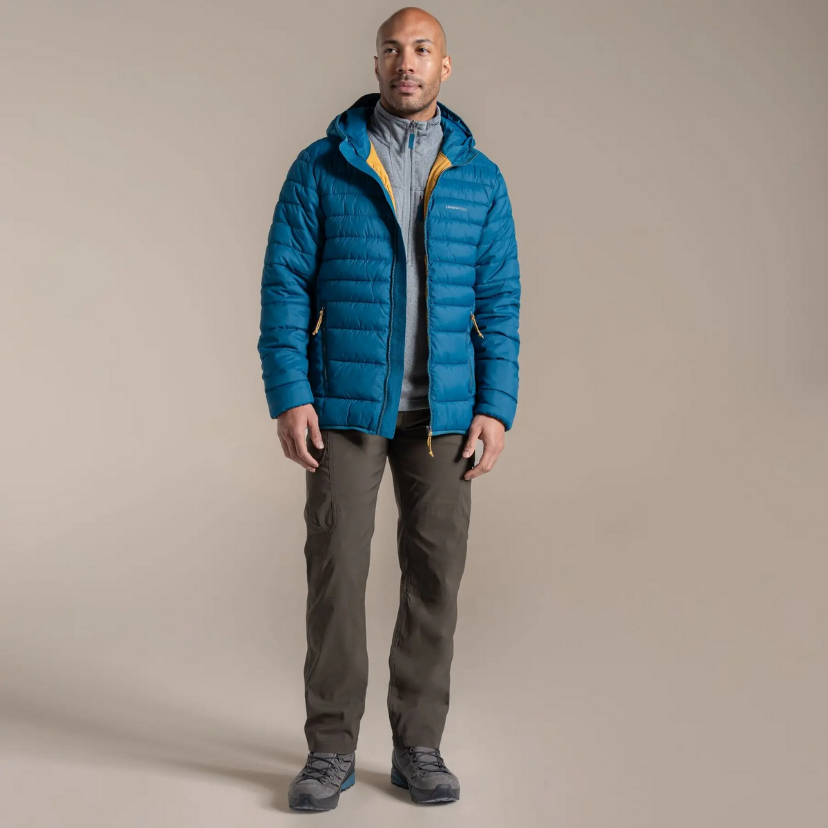 Craghoppers Mens Puffer Jacket Compresslite IX Hooded Jacket in Coastal Blue