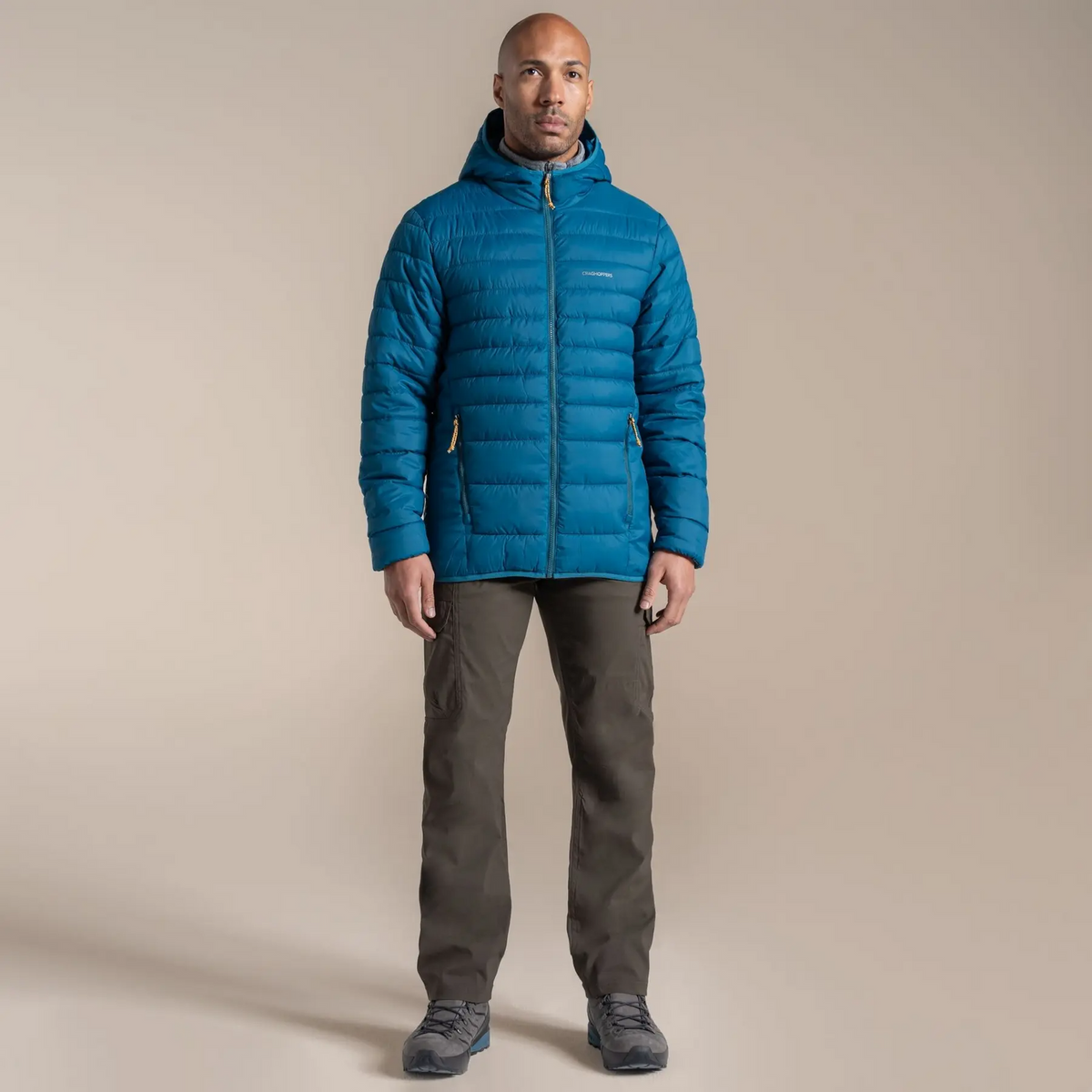 Craghoppers Mens Puffer Jacket Compresslite IX Hooded Jacket in Coastal Blue