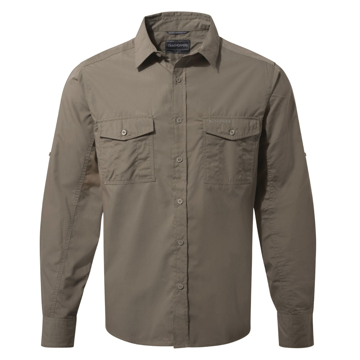 Craghoppers Kiwi Long Sleeve Outdoor Shirt in Pebble