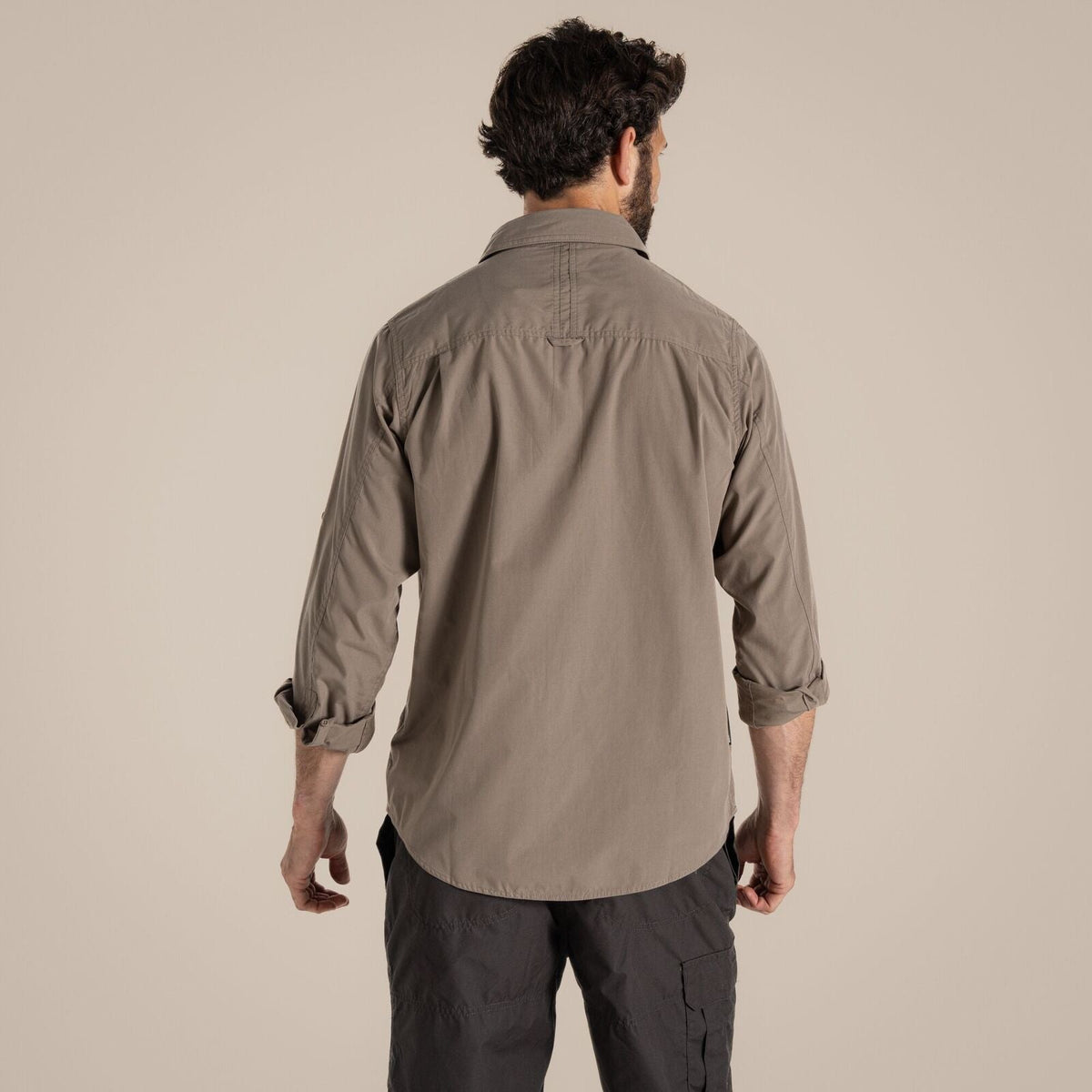 Craghoppers Kiwi Long Sleeve Outdoor Shirt in Pebble