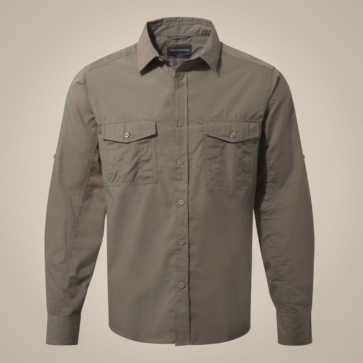 Craghoppers Kiwi Long Sleeve Outdoor Shirt in Pebble