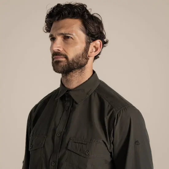 Craghoppers Kiwi Long Sleeve Outdoor Shirt in Woodland Green