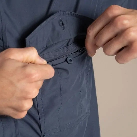 Craghoppers Kiwi Short Sleeve Outdoor Shirt in Ombre Blue