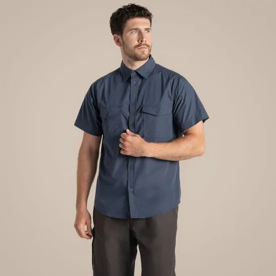 Craghoppers Kiwi Short Sleeve Outdoor Shirt in Ombre Blue