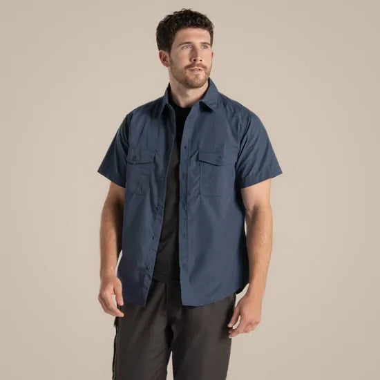 Craghoppers Kiwi Short Sleeve Outdoor Shirt in Ombre Blue