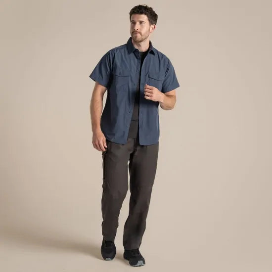 Craghoppers Kiwi Short Sleeve Outdoor Shirt in Ombre Blue