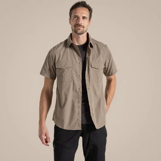 Craghoppers Kiwi Short Sleeve Outdoor Shirt in Pebble
