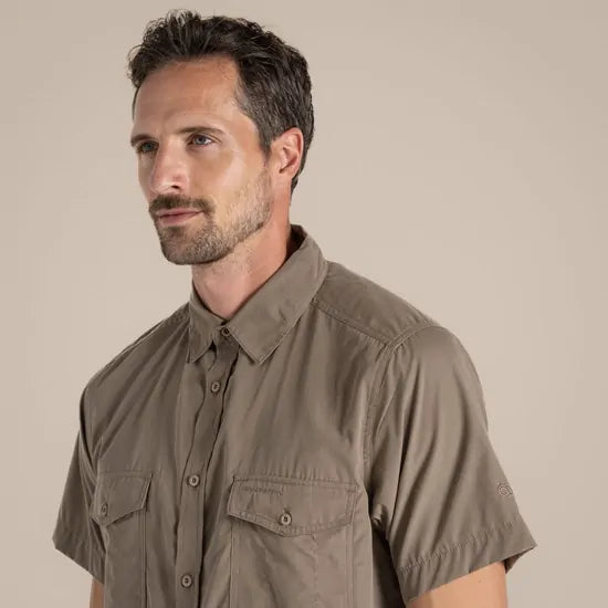Craghoppers Kiwi Short Sleeve Outdoor Shirt in Pebble