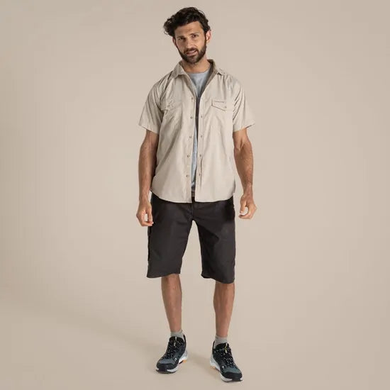 Craghoppers Kiwi Short Sleeve Outdoor Shirt in Oatmeal
