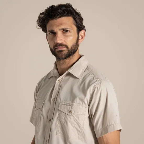 Craghoppers Kiwi Short Sleeve Outdoor Shirt in Oatmeal