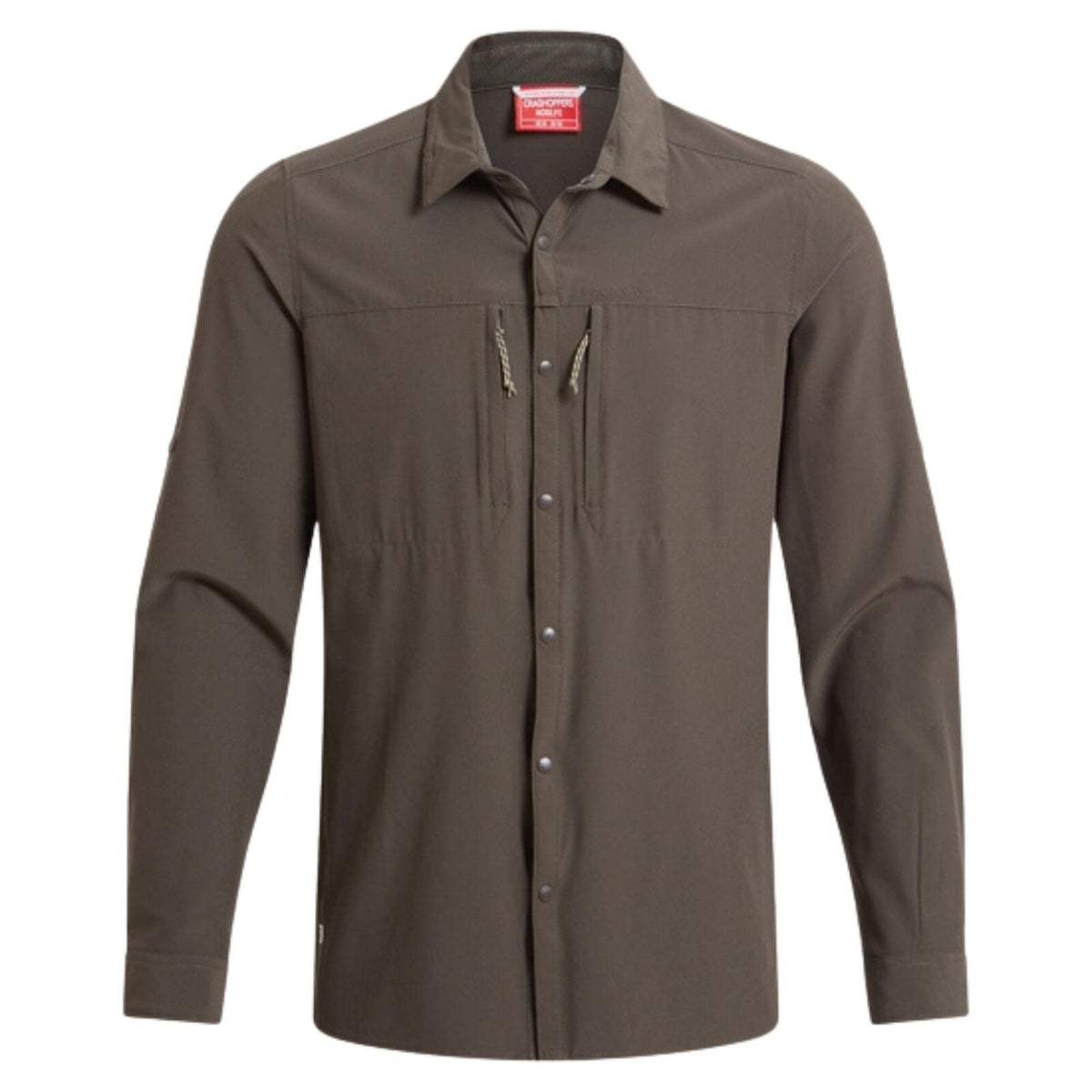 Craghoppers NosiLife Pro Long Sleeve Stretch Shirt V in Woodland Green