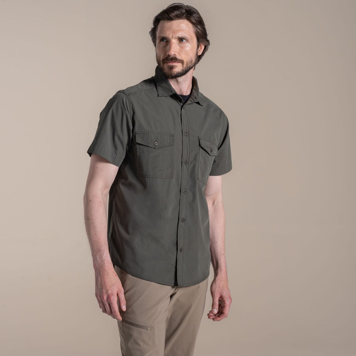 Craghoppers Kiwi II Short Sleeve UPF50+ Hiking Shirt in Cedar