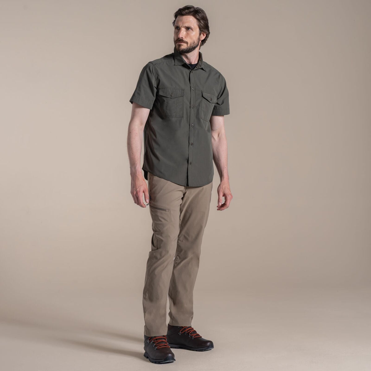 Craghoppers Kiwi II Short Sleeve UPF50+ Hiking Shirt in Cedar