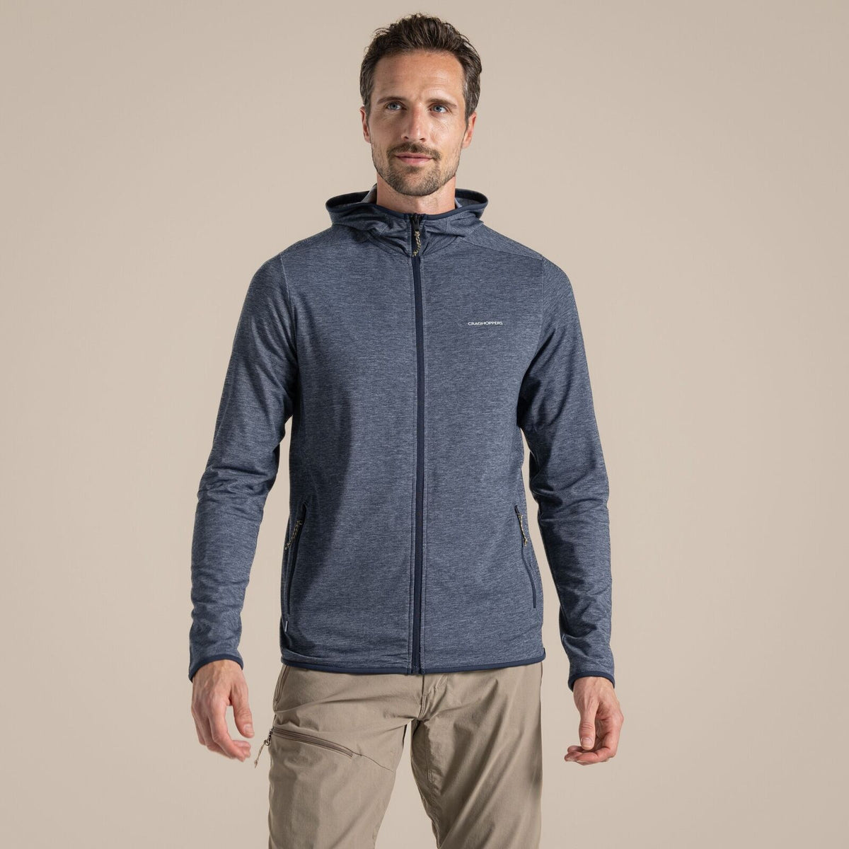 Craghoppers NosiLife Deft Hooded Travel Jacket in Blue Navy Marl