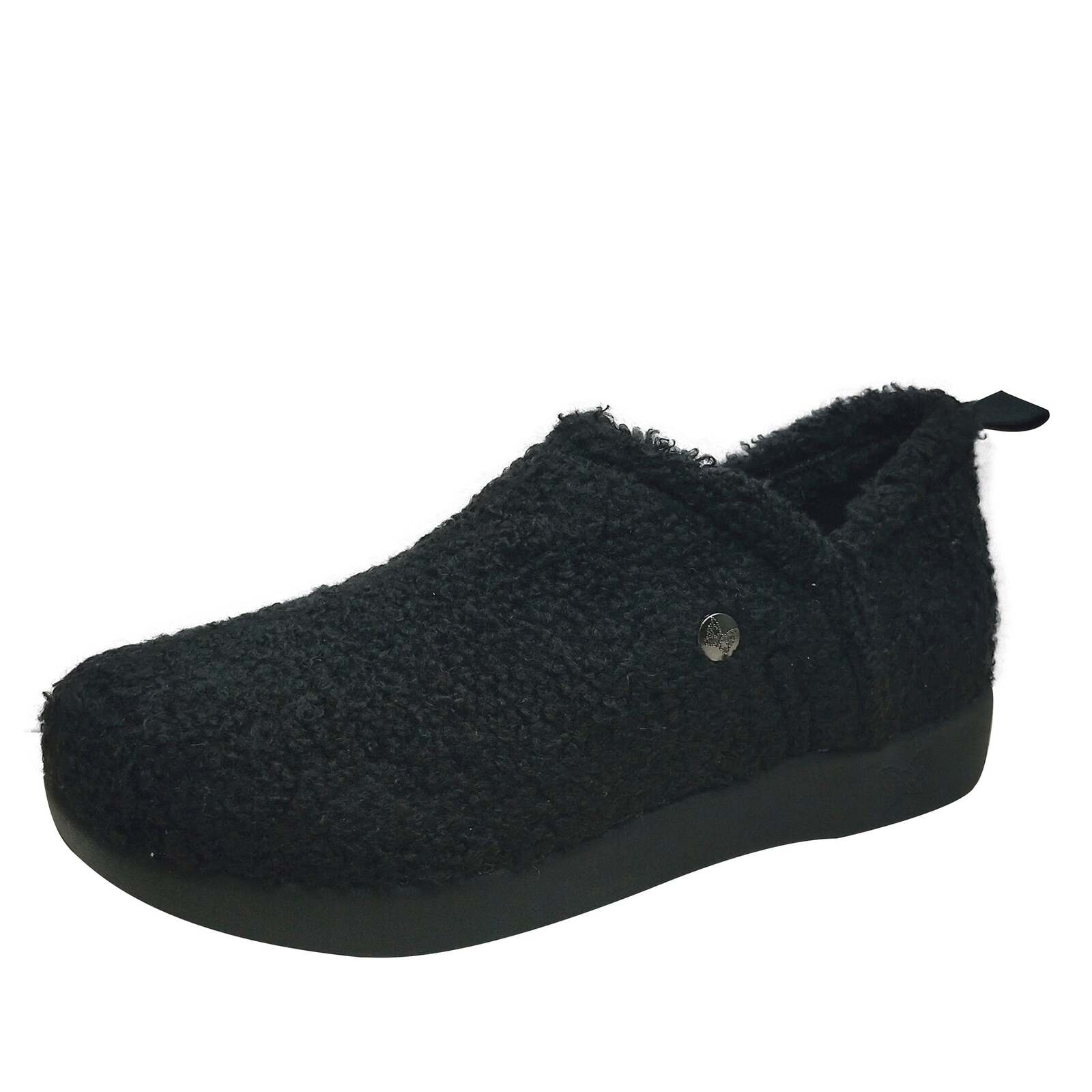 Alegria Cozee Slippers Shoes Warm Cozy Sherpa Shoes in Lamb Black-1