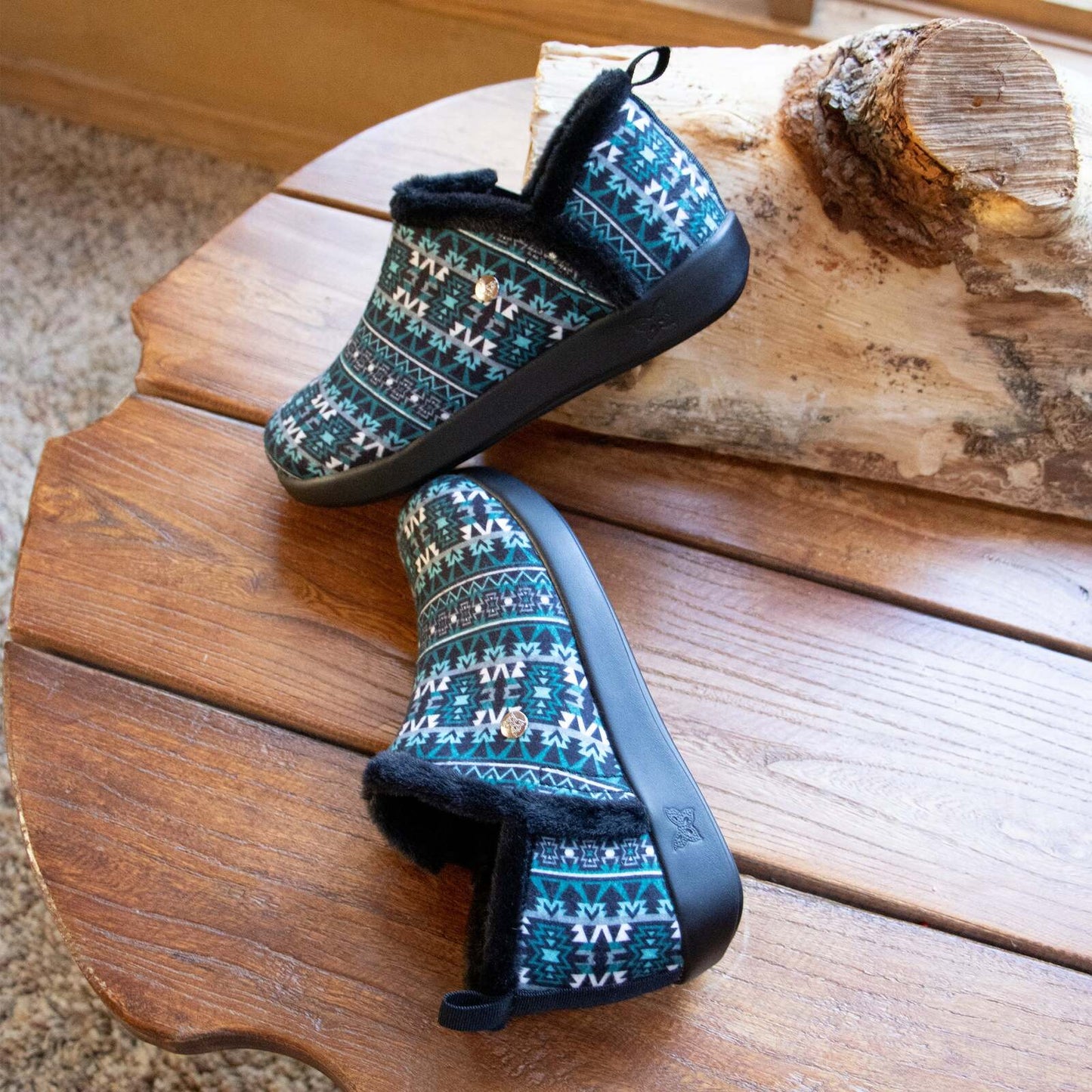 Alegria Cozee Santa Fe Slippers Shoes Warm Cozy - Teal-3