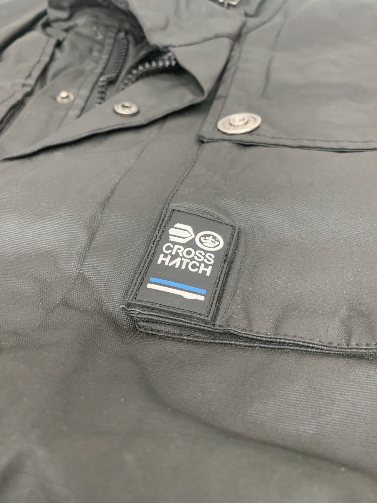 Crosshatch Mens Vinyl Quilted Jacket Warm Winter Joseph Style - Black - Medium-4