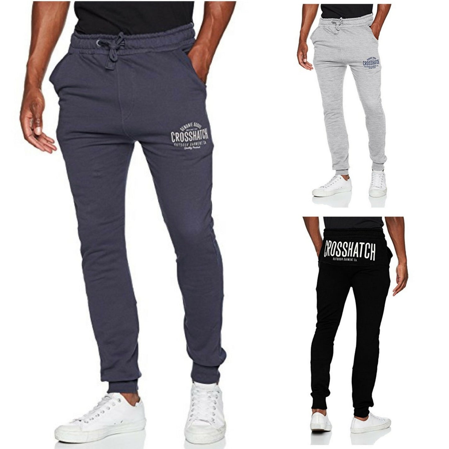 CROSSHATCH Seton  Skinny Track Pants Slim Trousers Cotton Gym Trackies Joggers-0