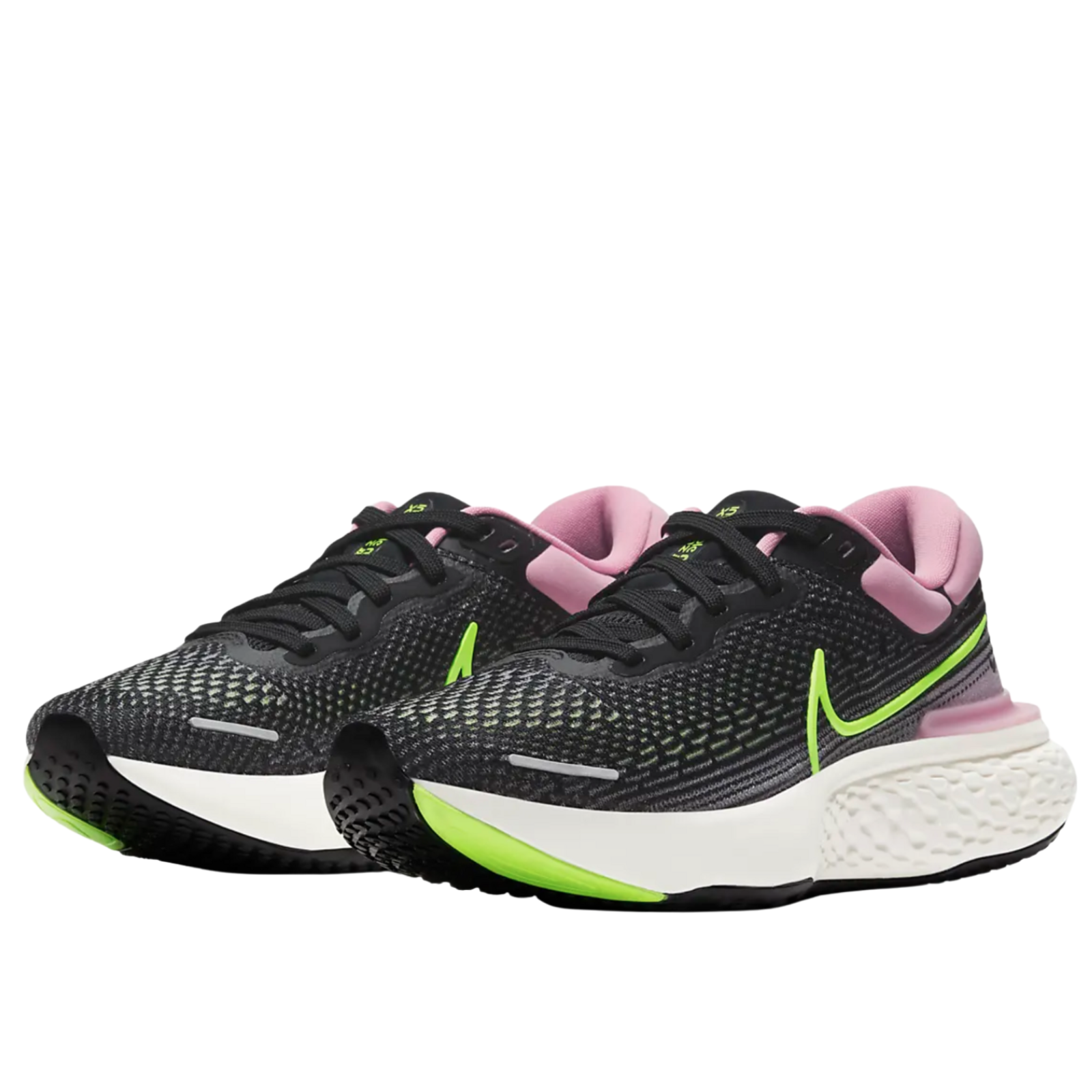 Nike Womens ZoomX Invincible Run Flyknit Running Shoes Runners - Black/Pink-0