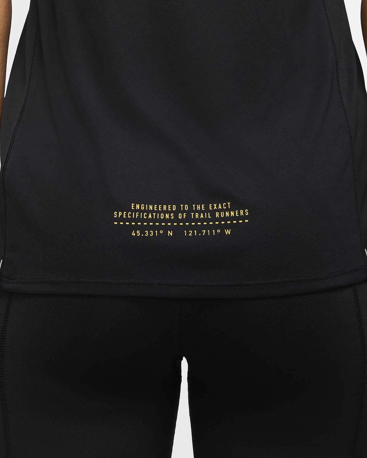 Nike Trail City Sleek Womens Running Top Tank vest Reflective Logo - Black-3