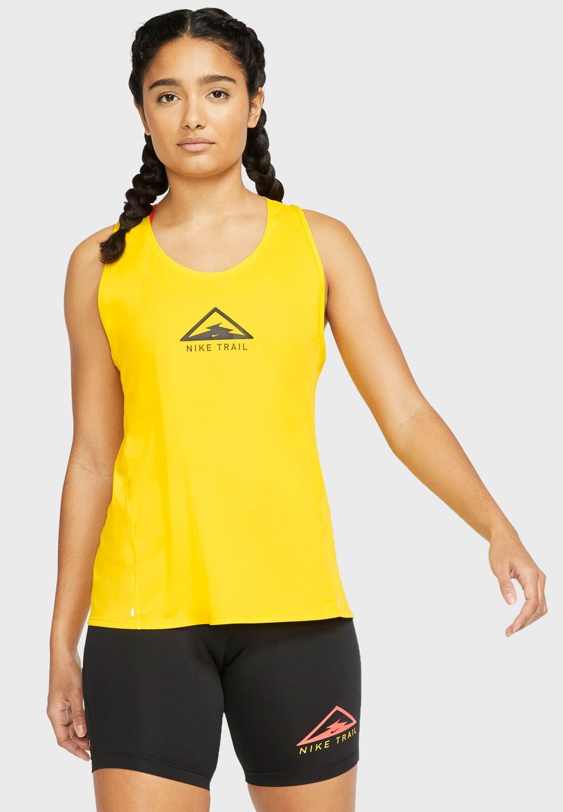 Nike Womens City Sleek Trail Gym Yoga Sports Running Singlet Tank Top - Yellow-8