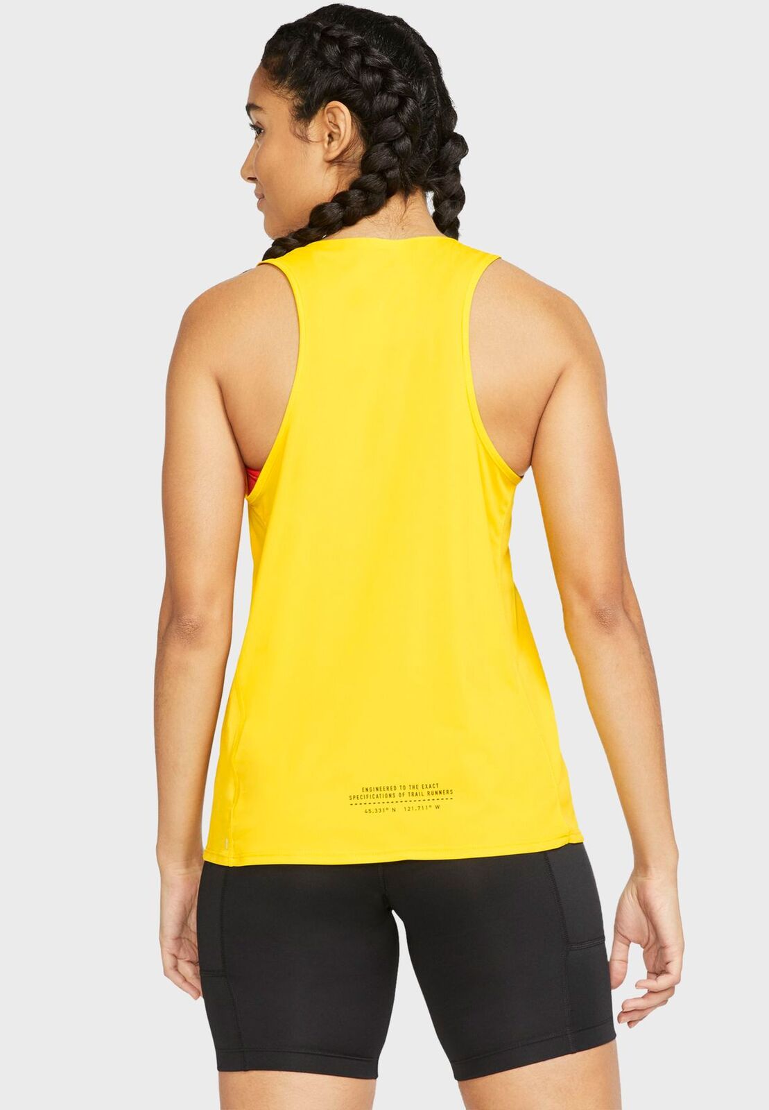 Nike Womens City Sleek Trail Gym Yoga Sports Running Singlet Tank Top - Yellow-3