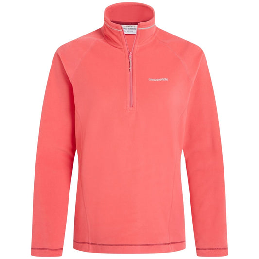 Craghoppers Womens Miska VI Lightweight Recycled Microfleece Half Zip Fleece Pullover in Coral Reef