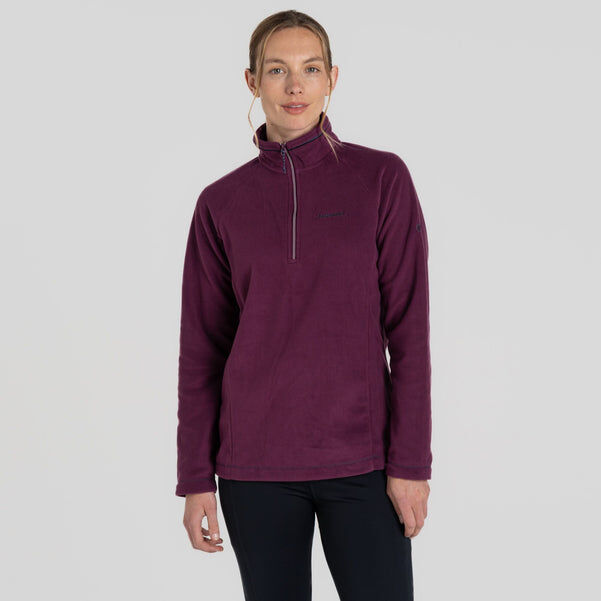 Craghoppers Womens Miska VI Lightweight Warm Microfleece Half Zip Fleece Top in Beet