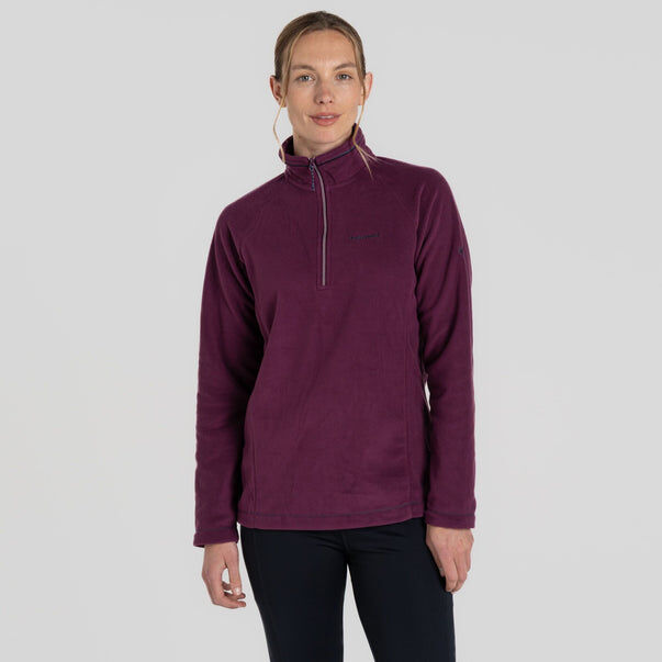 Craghoppers Womens Miska VI Lightweight Warm Microfleece Half Zip Fleece Top in Beet