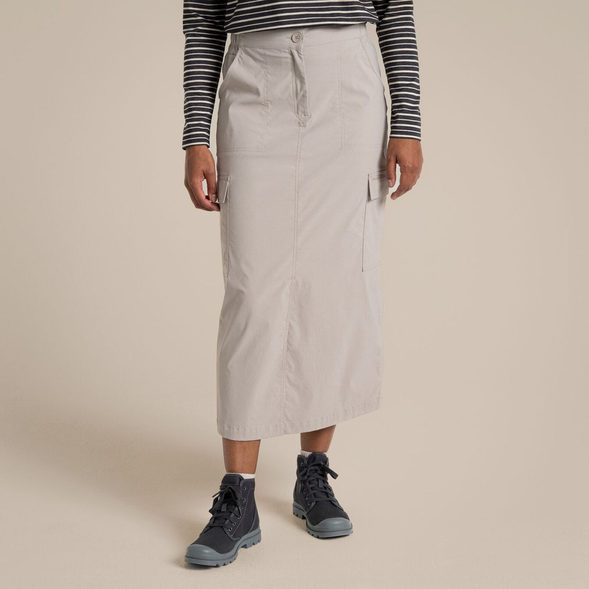 Craghoppers NosiLife Pro Womens Midi Skirt UPF50+ in Soft Mushroom