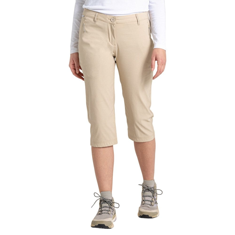 Craghoppers Womens Kiwi Pro Crop Trousers in Desert Sand