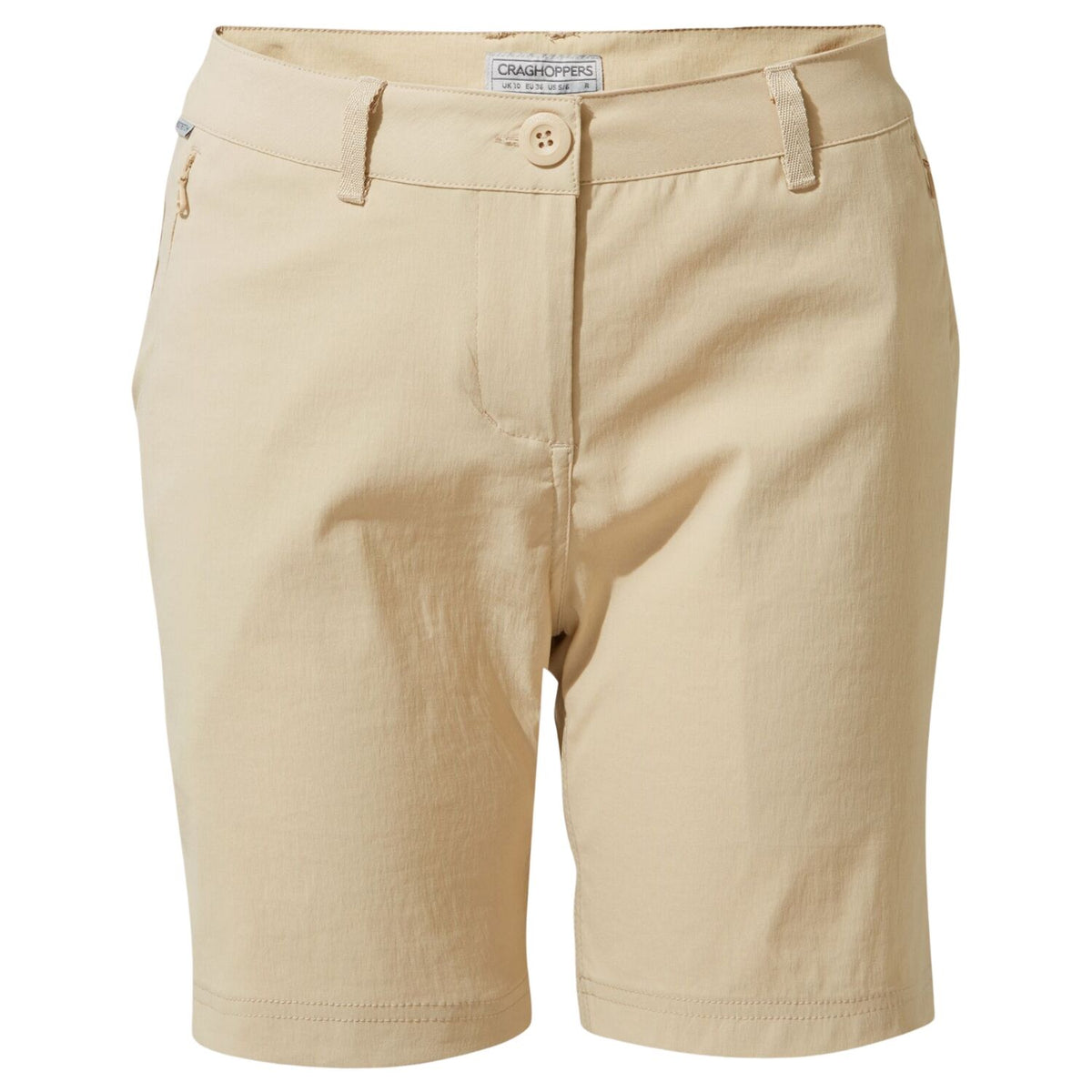 Craghoppers Womens Kiwi Pro II UPF 50+ Water Repellent 7” Stretch Shorts in Desert Sand