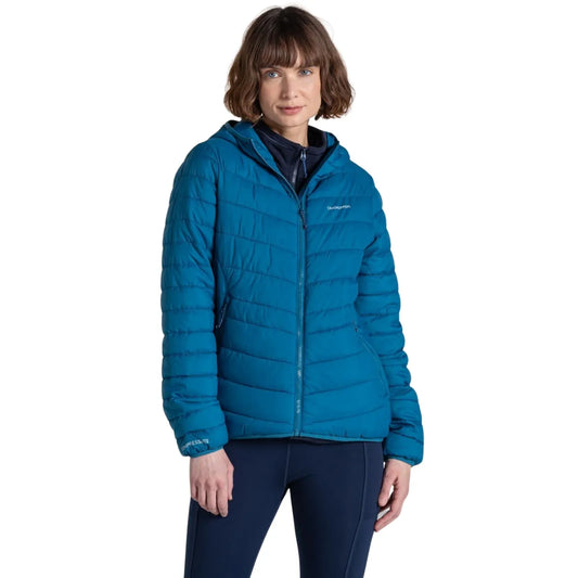 Craghoppers Womens Compresslite IX Hooded Insulating Jacket in Porcelain/Blue