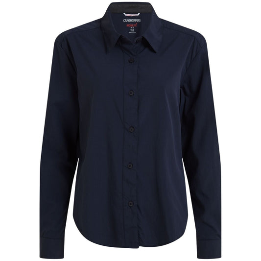 Craghoppers Womens Freeda Lightweight Anti-Insect Long Sleeve Travel Shirt in Blue Navy