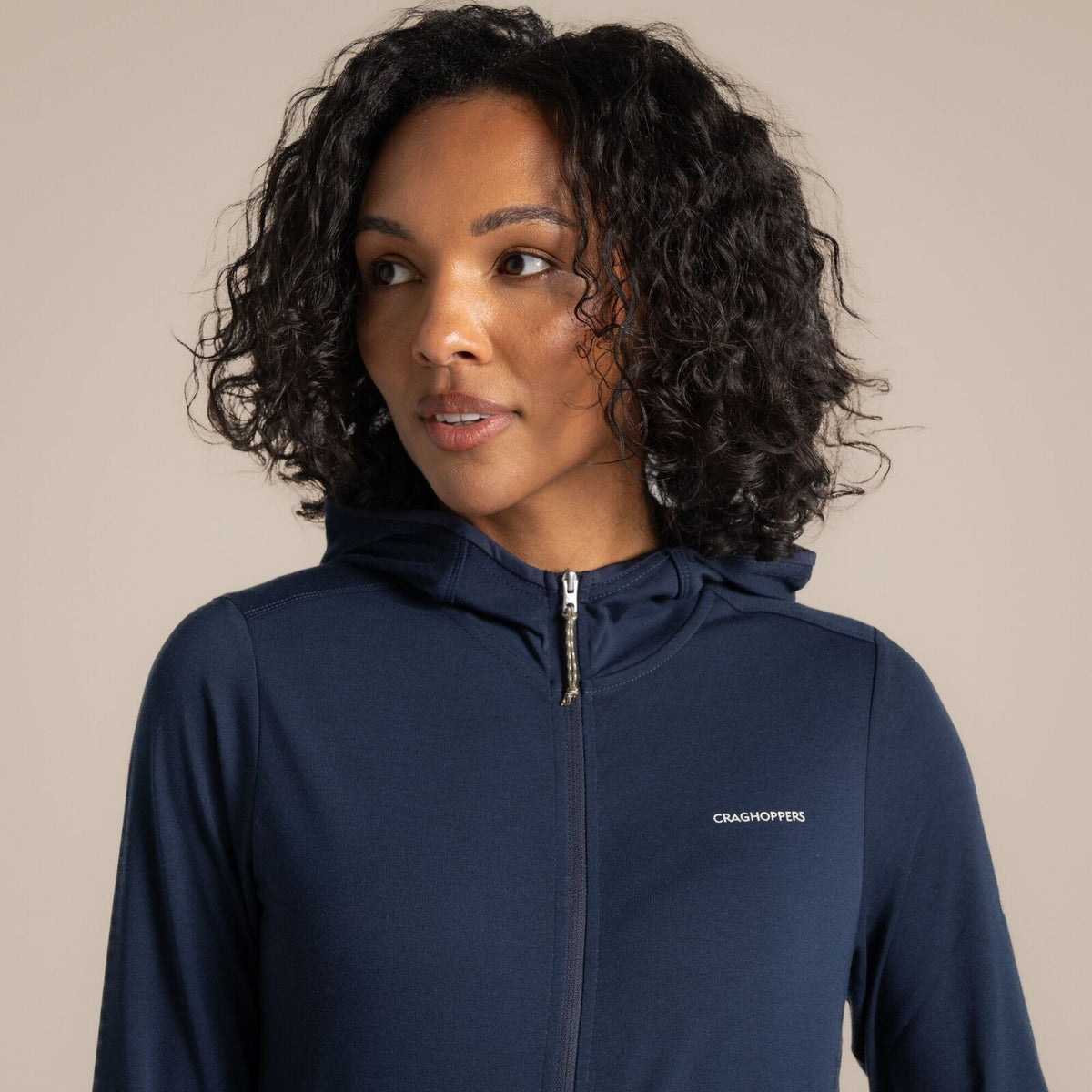 Craghoppers NosiLife Afia Hooded Slim Fit Jacket in Blue Navy