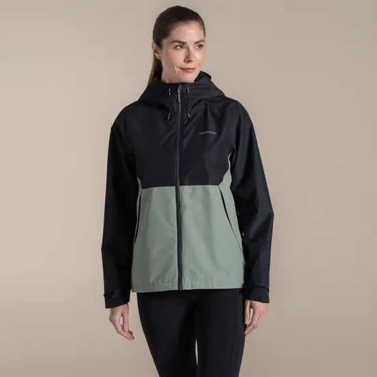 Craghoppers Womens Rosario Waterproof AquaDry Jacket in Black / Sage