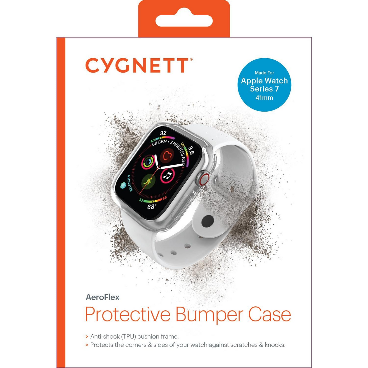 Cygnett AeroFlex Frame for Apple Watch Series 7/8/9 41mm - Clear