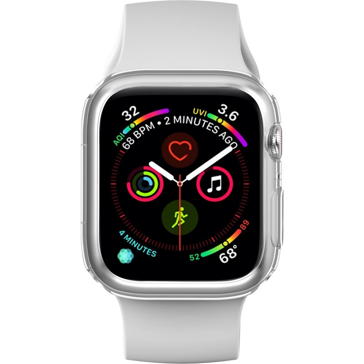Cygnett AeroFlex Frame Protective Bumper Case for Apple Watch Series 7/8/9 45mm in Clear