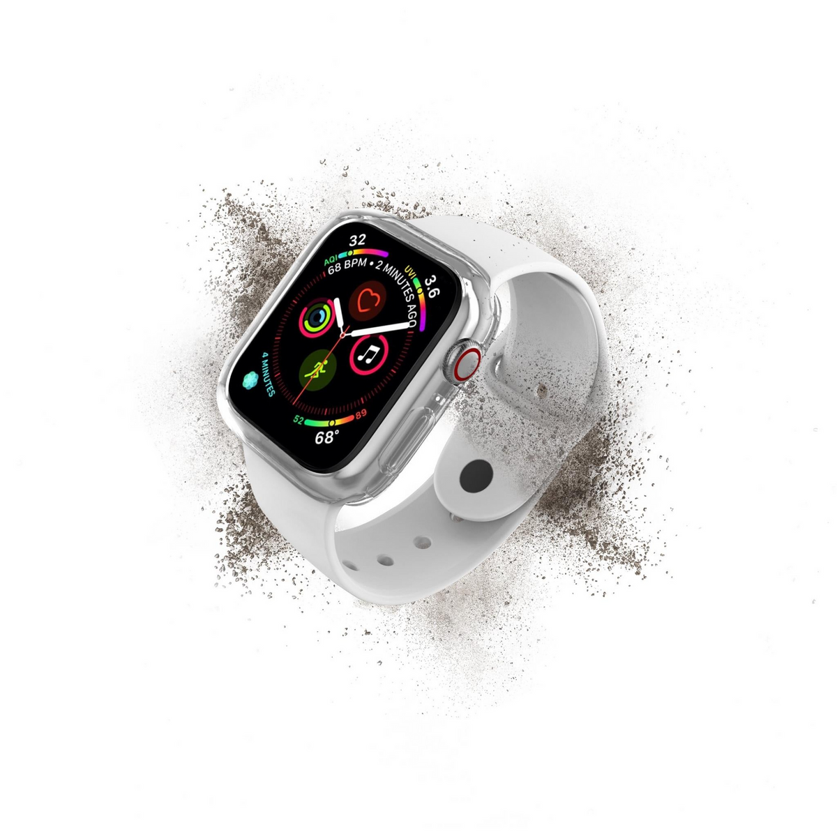 Cygnett AeroFlex Frame Protective Bumper Case for Apple Watch Series 7/8/9 45mm in Clear