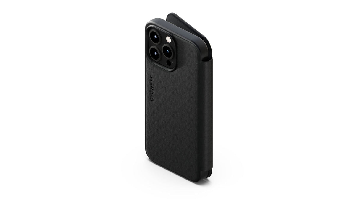 Cygnett MagSafe Leather Wallet Case for iPhone 15 Pro Max Cover in Black