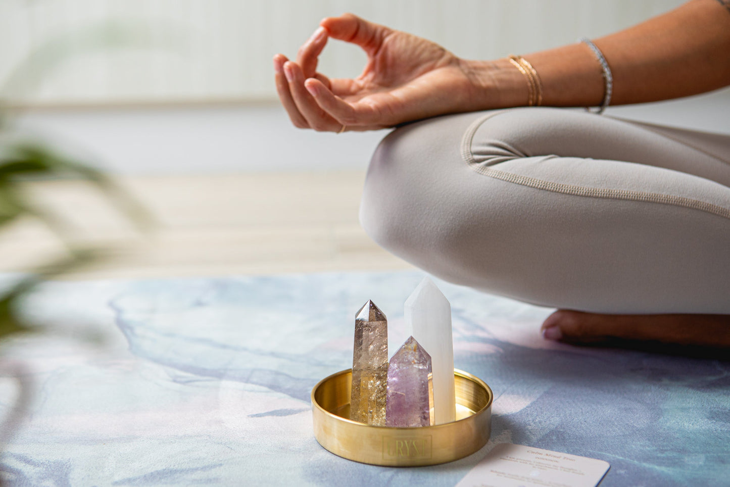 Calm Mind Crystal Trio - Selenite, Smoky Quartz + Amethyst-1