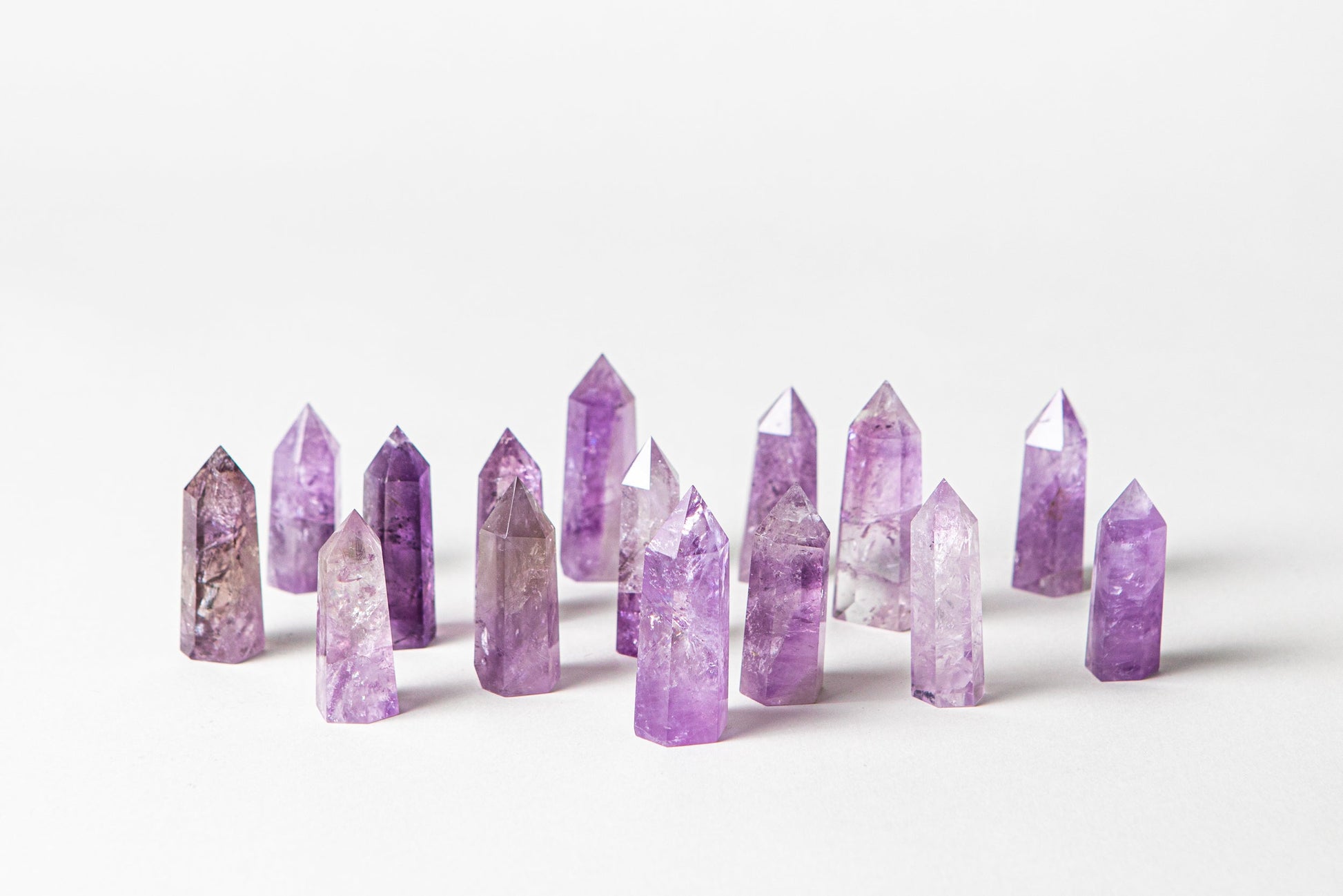 Cancer Crystal Trio - Rainbow Moonstone, Blue Calcite + Amethyst-4