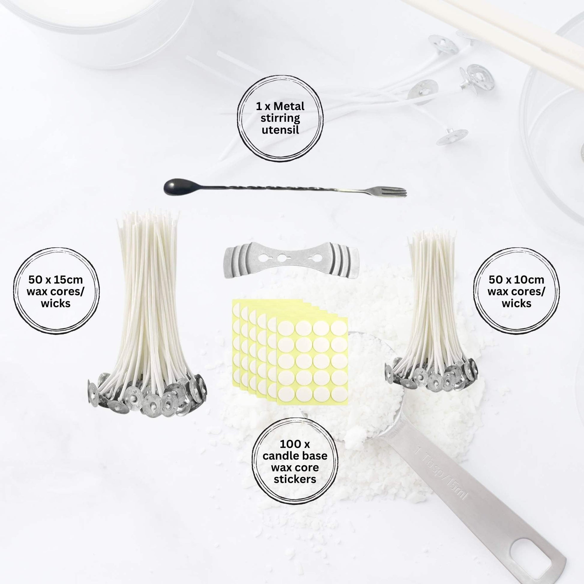 Candle Making Kit - Wax Melting Heater + Soy Wax Flakes + Wicks-2