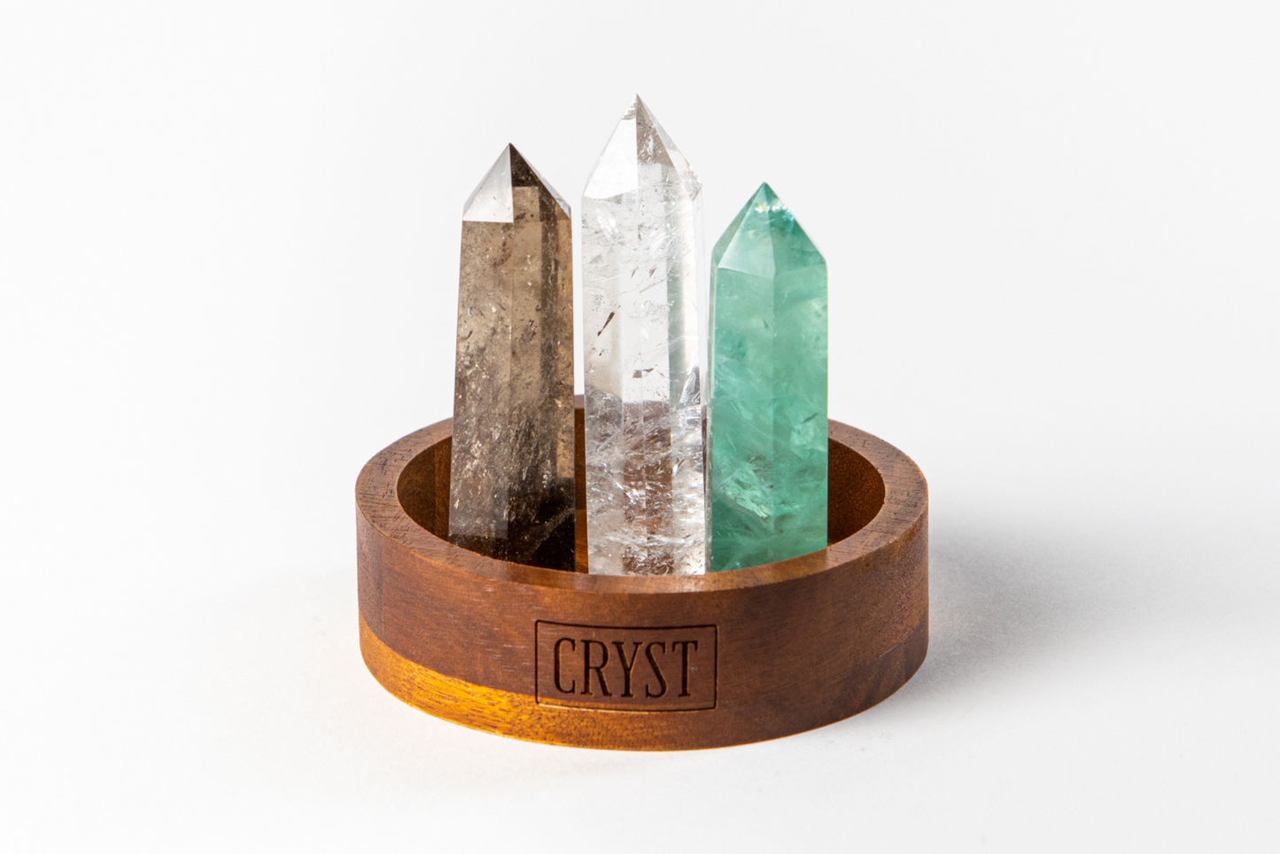 Capricorn Crystal Trio - Smoky Quartz, Green Fluorite + Clear Quartz-3
