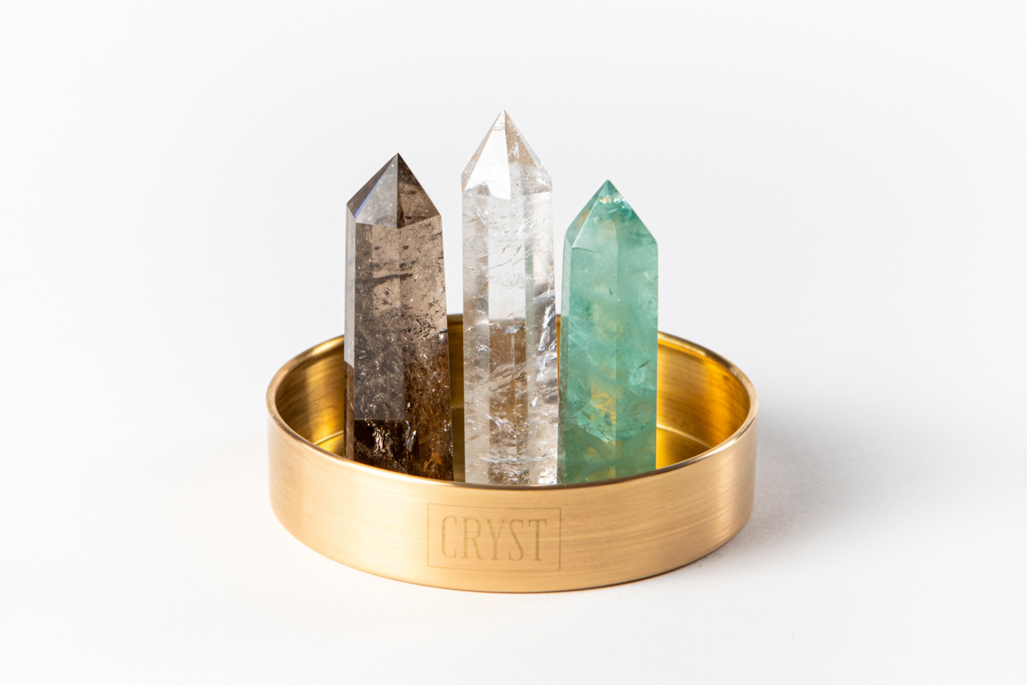 Capricorn Crystal Trio - Smoky Quartz, Green Fluorite + Clear Quartz-0
