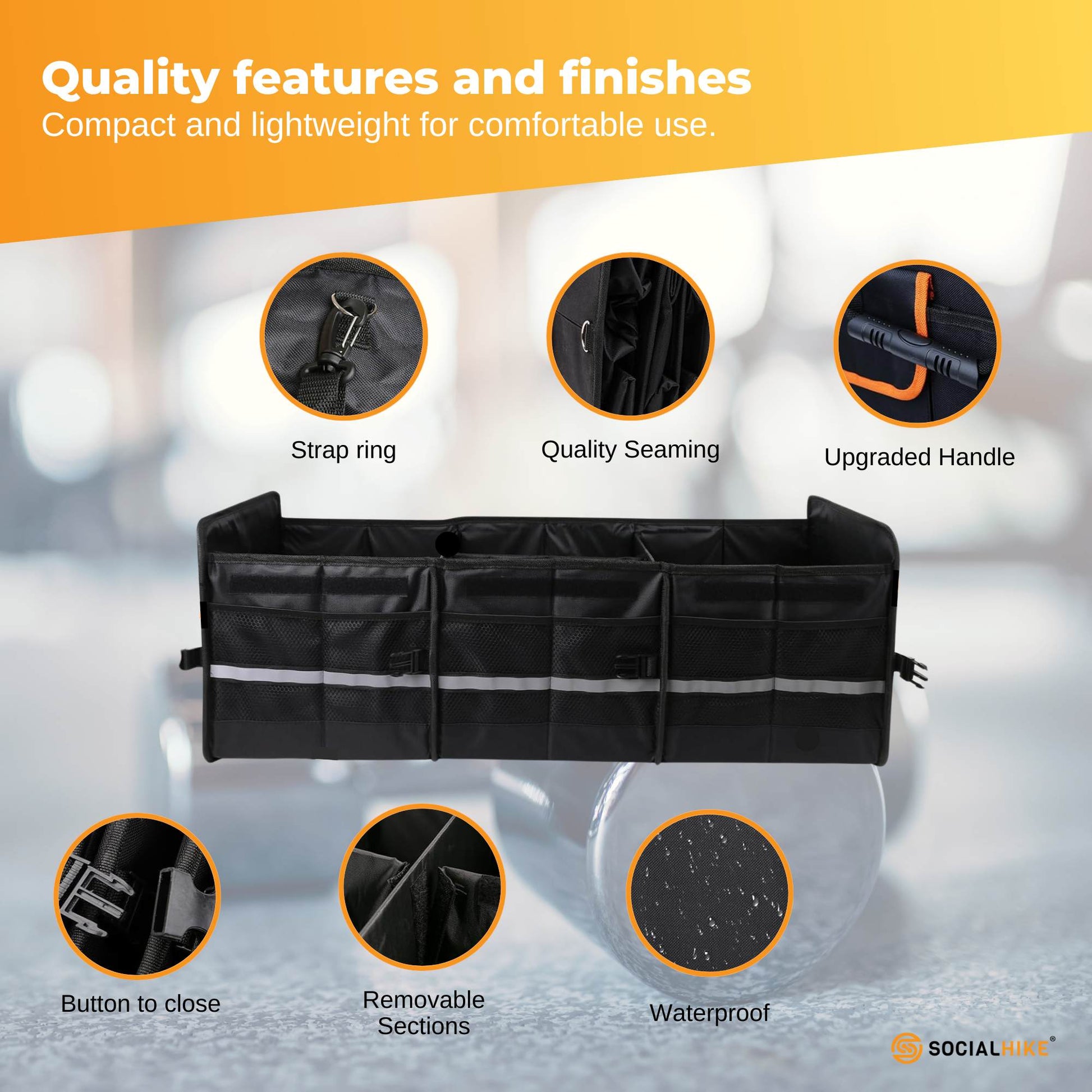 Car Boot Organiser With Cooler - Collapsible Storage Box For Trunk-4