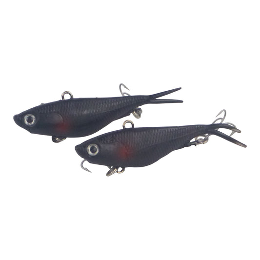 Swimerz 95mm Soft Vibe, Carbon, 2 pack-0