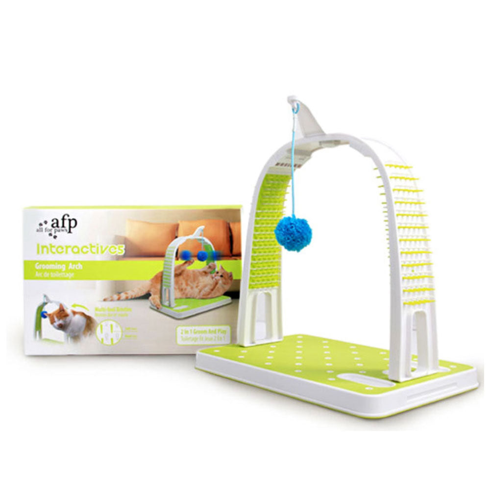 Cat Grooming Arch - Intercative Self Groom Brush + Scratcher Play - All For Paws-0